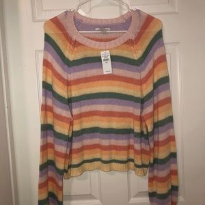 Rainbow American Eagle cropped Sweater